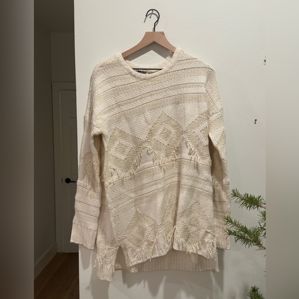 Show Me Your Mumu Cream Fringe Sweater